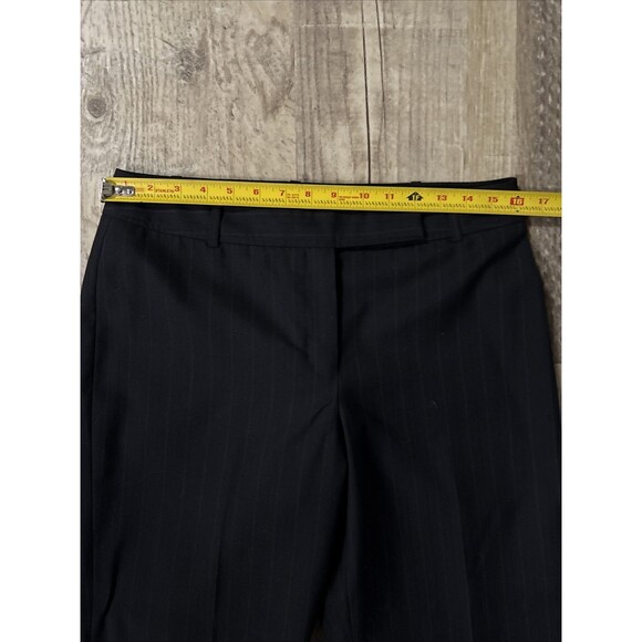 Ann Taylor Pants 6 Black Pinstripe Signature Fit Wool Blend Lined EUC - Picture 5 of 5